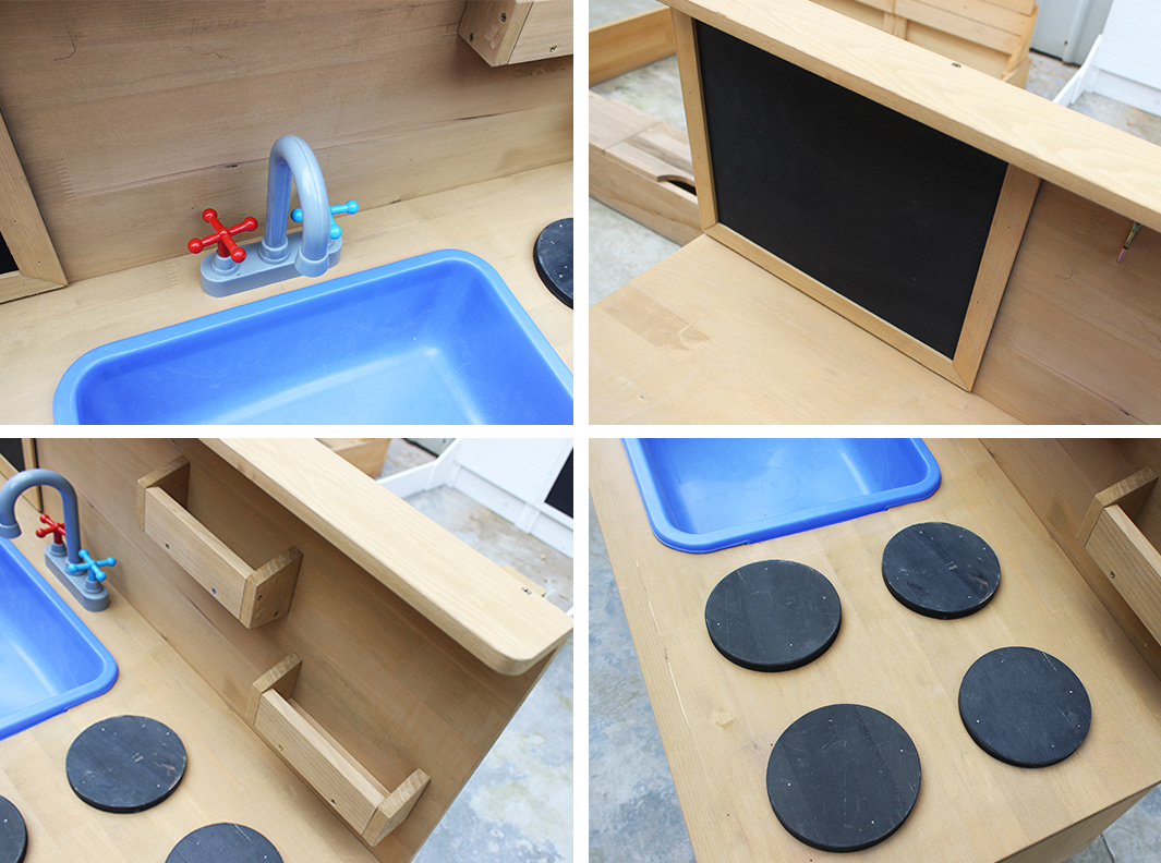 Children Mud Kitchen With Pot and Tap and Blackboard
