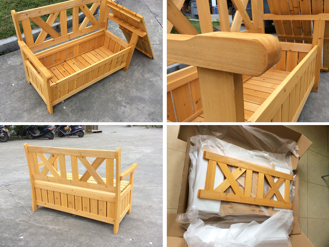 Garden Outdoor Wooden Storage Chair