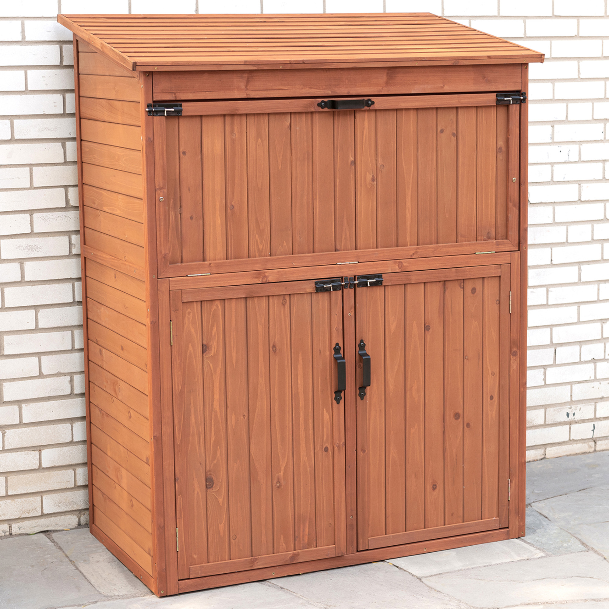 Garden Shed Outdoor Storage Cabinet Shed Wooden Storage (2)