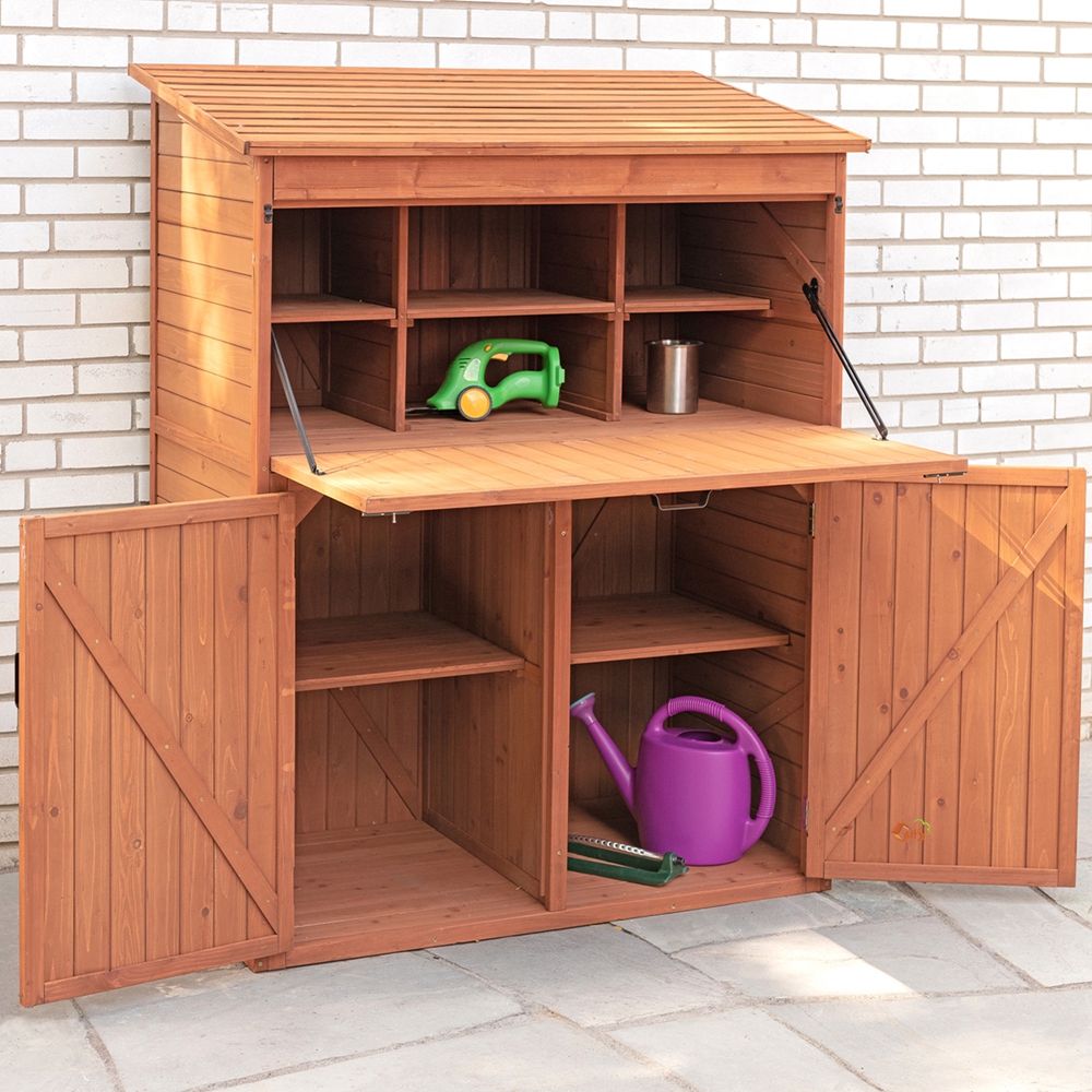 Garden Shed Outdoor Storage Cabinet Shed Wooden Storage (3)