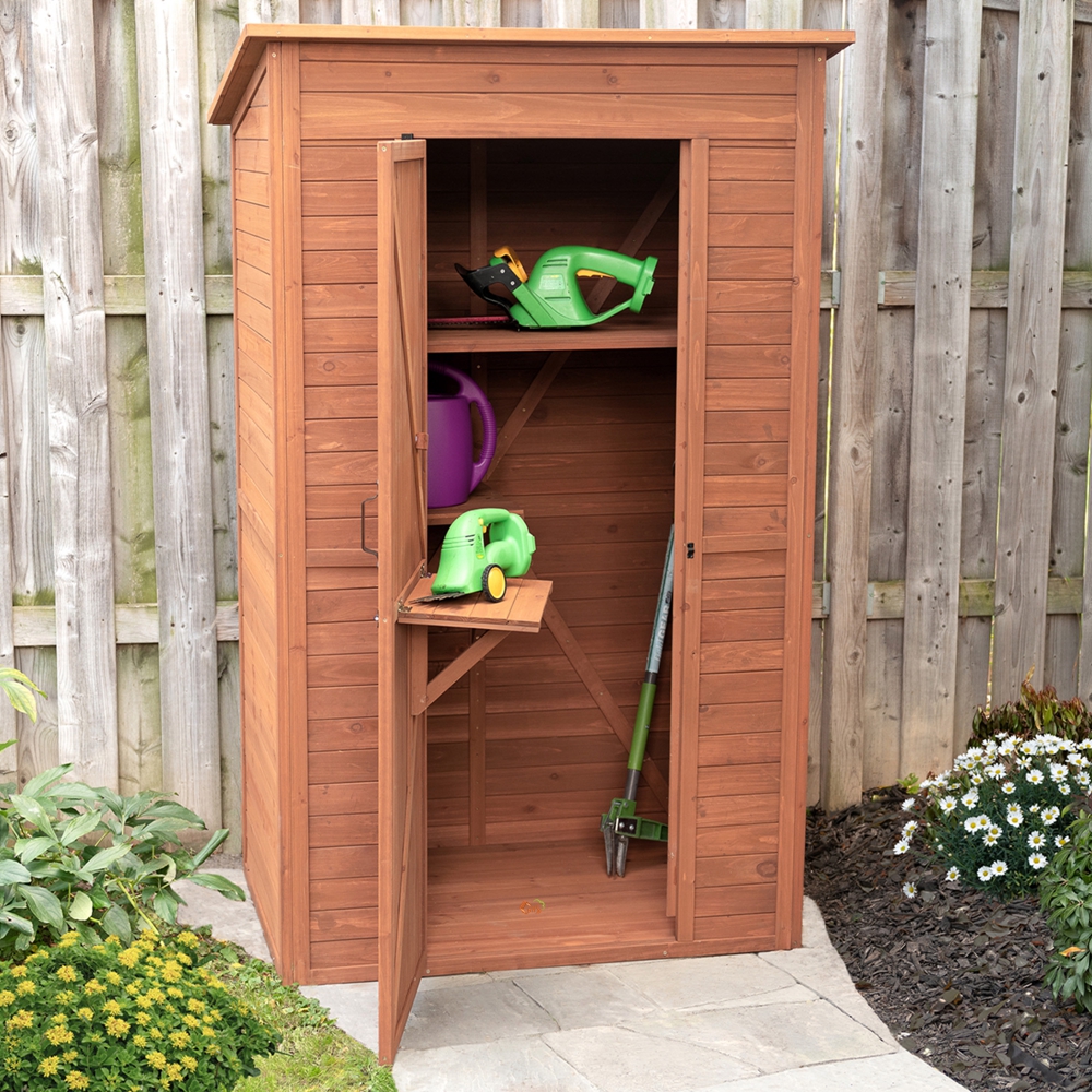Outdoor Storage Shed Garden Wooden Storage with Single Door (2)