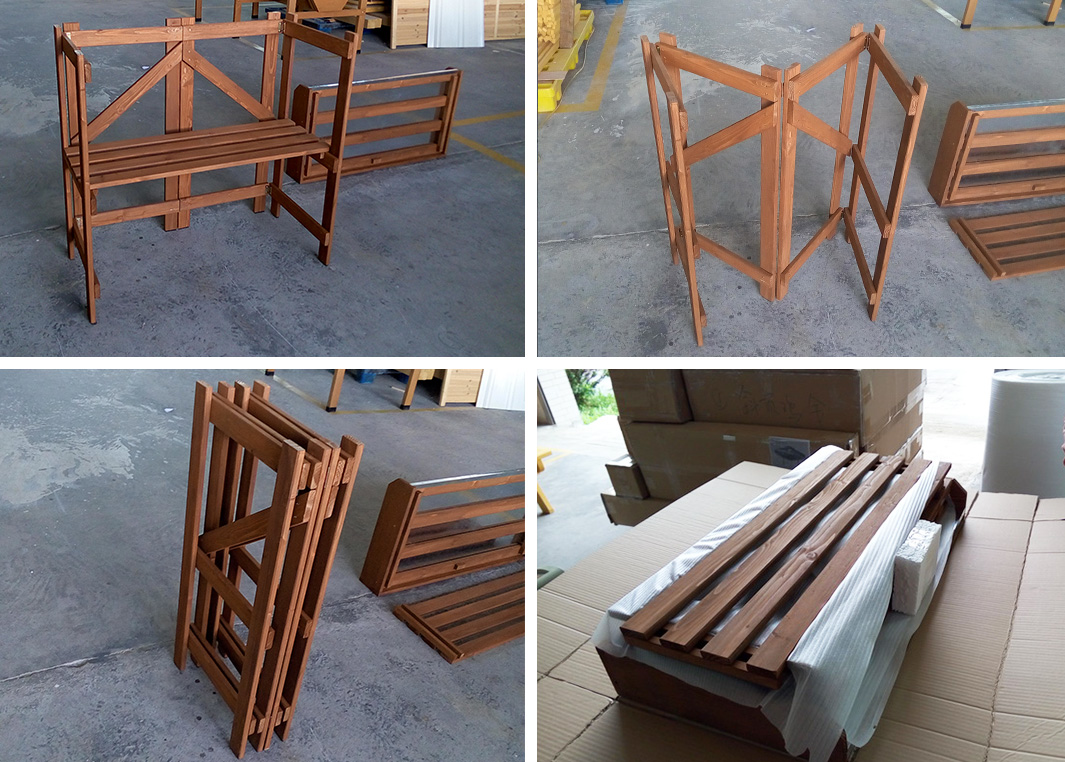 Wood Folding Planting Table With Zinc Surface