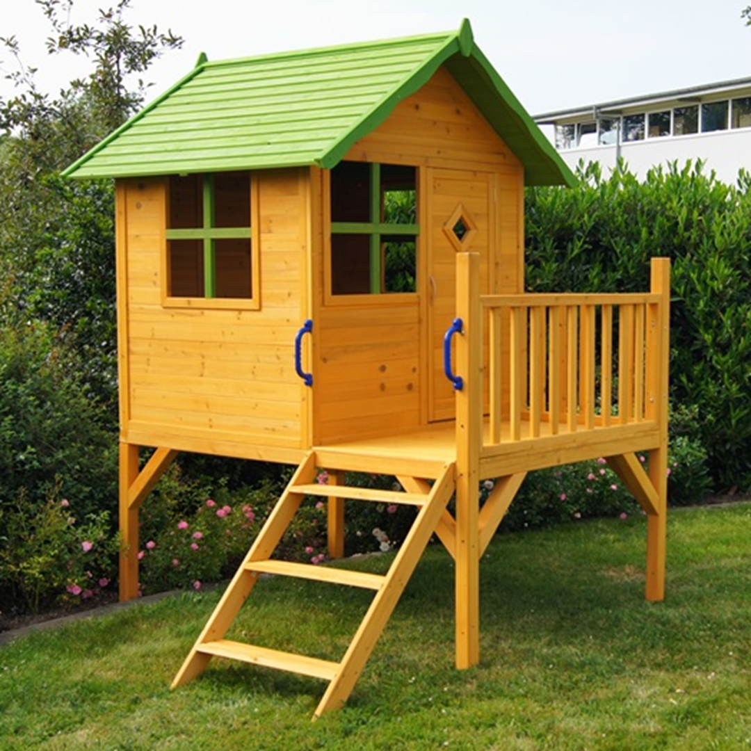 casa de joaca din lemn pentru copii